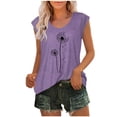 thumbnail image 2 of Womens Cap Sleeve Tops Summer Tank Top Casual Basic Tees Shirts Loose Blouses, 2 of 4