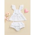 thumbnail image 4 of Honganda Ensemble Robe Bébé Fille, Ourlet en Dentelle Décor Jupe à Volants et Shorts, 4 of 9