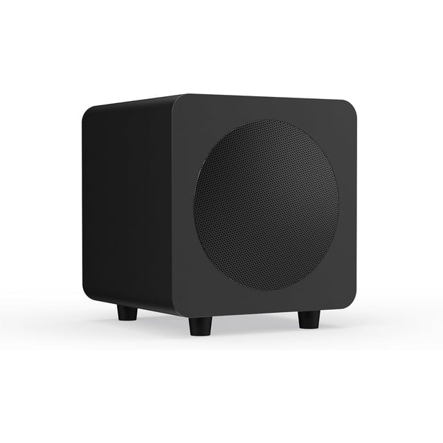 Kanto SUB6VMB Subwoofer Scellé Alimenté / Puissance de Crête 200 W / Caisson de Basses 6 Po / Basses Rapides et Précises / Conception Ultra Compacte / Noir Mat