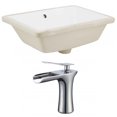 thumbnail image 1 of 18.25-in. W Rectangle Bathroom Undermount Sink Set In White - Chrome Hardware AI-22777, 1 of 9