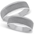 thumbnail image 1 of Matching 14K White Gold His Hers Wedding Ring Band Set, 1 of 2