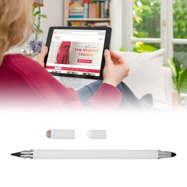 Capacitive Stylus Touch Screen Pen Precise Positioning No Delay 3-in-1 Multifunctional Stylus with 2 Fiber Nibs for Mobile Phone Tablet Smart Device