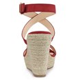 thumbnail image 3 of BLISSFUL STEP Sandales Compensées Espadrilles à Brides Croisées Slingback pour Femmes Rouge 9, 3 of 7