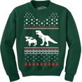 thumbnail image 2 of T-Rex Attacking Moose Christmas Ugly Sweater Funny Holiday Hilarious Adult Humor (Forest Green) - 4XL, 2 of 3