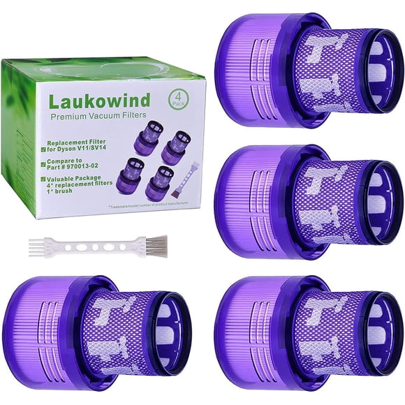 4 Pack V11 Torque Drive Cordless Vacuum Cleaner Replacement Filters for Dyson V11 SV14 Animal and V15 Detect Models Compare to Part No. 970013-02