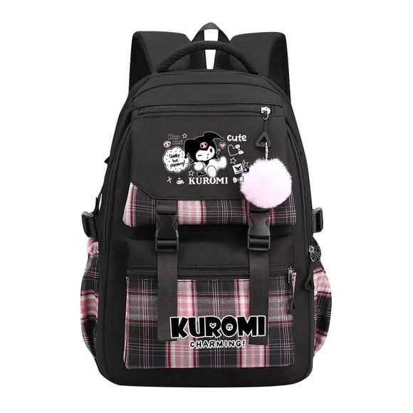 Kuromi School Cartoon Backpack Kuromi Backpack School Bag Lightweight Waterproof Bag, Laptop Backpack for Boys and Girls School Season Gifts, Back to School Supplies