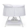 thumbnail image 2 of Delta Children Soothing Dreams Deluxe Rocking Bassinet, Grey Lattice, 2 of 9