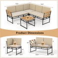 thumbnail image 3 of Gymax Set Of 4 Outdoor Sectional Sofa L-Shaped Metal Conversation Set w/ Cushions, 3 of 5