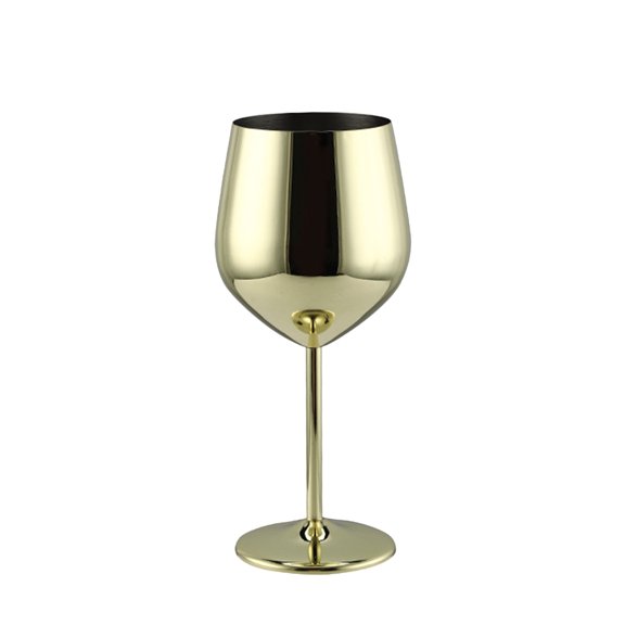 Birdeem Verre à Vin Rouge en Acier Inoxydable 304, Calice à une Seule Couche pour Restaurant, Verre à Vin en Acier Inoxydable. 530 ml