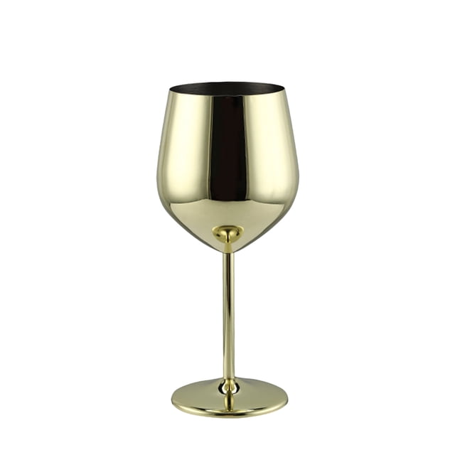 Birdeem Verre à Vin Rouge en Acier Inoxydable 304, Calice à une Seule Couche pour Restaurant, Verre à Vin en Acier Inoxydable. 530 ml