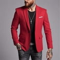 thumbnail image 2 of Men's Solid Color Blazer Long Sleeved Lapel Pocket Lightweight Suits Business Casual Buttons Suit Jackets Red S, 2 of 4
