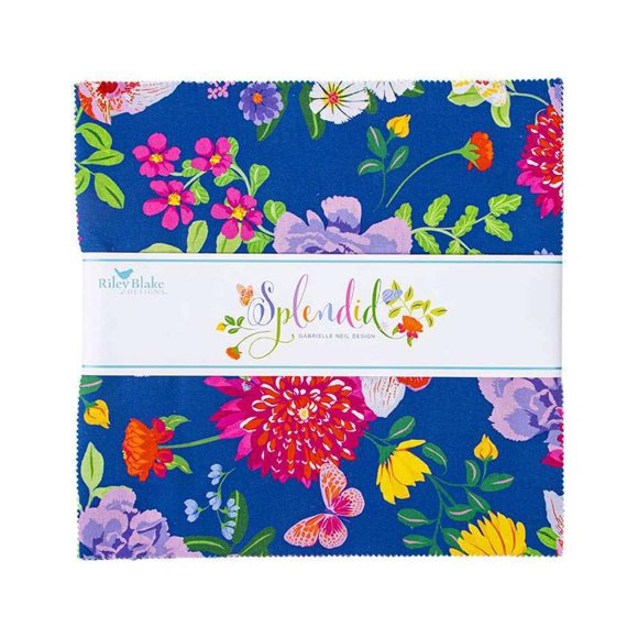 Gabrielle Neil Splendid 10"" Stacker 42 10-inch Squares Layer Cake Riley Blake Designs 10-14310-42