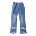 thumbnail image 1 of QIPOPIQ Girls Elastic Waist Slim Jeans,Ripped Fashion Simple Denim Pants 2-13 Years Clearance, 1 of 9