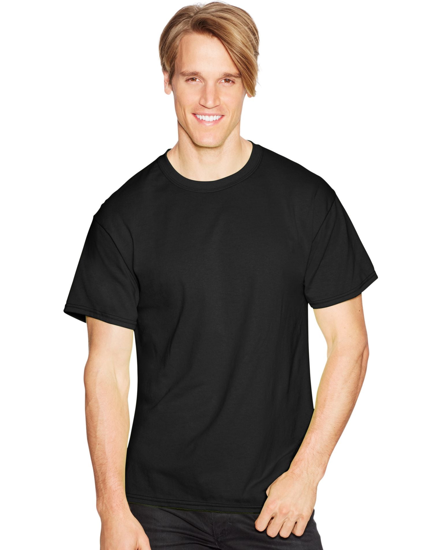 Hanes T-Shirts Col Rond pour Hommes ComfortBlend EcoSmart Lot de 4, m, Noir