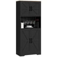 thumbnail image 1 of HOMCOM Armoire de Rangement de Garde-Manger de Cuisine avec Comptoir pour Four à Micro-Ondes, Noir, 1 of 10