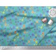 thumbnail image 3 of Soimoi Blue Polyester Crepe Fabric Leaves,Insect & Floral Artistic Print Sewing Fabric BTY 52 Inch Wide, 3 of 3