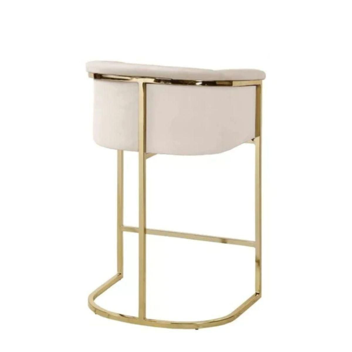 Tabouret Kanye Velvet en velours et acier dans une finition or brossé LOT DE 2