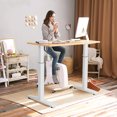 thumbnail image 3 of Costway Electric Stand Up Desk Frame Single Motor Height Adjustable w/ Controller White, 3 of 10