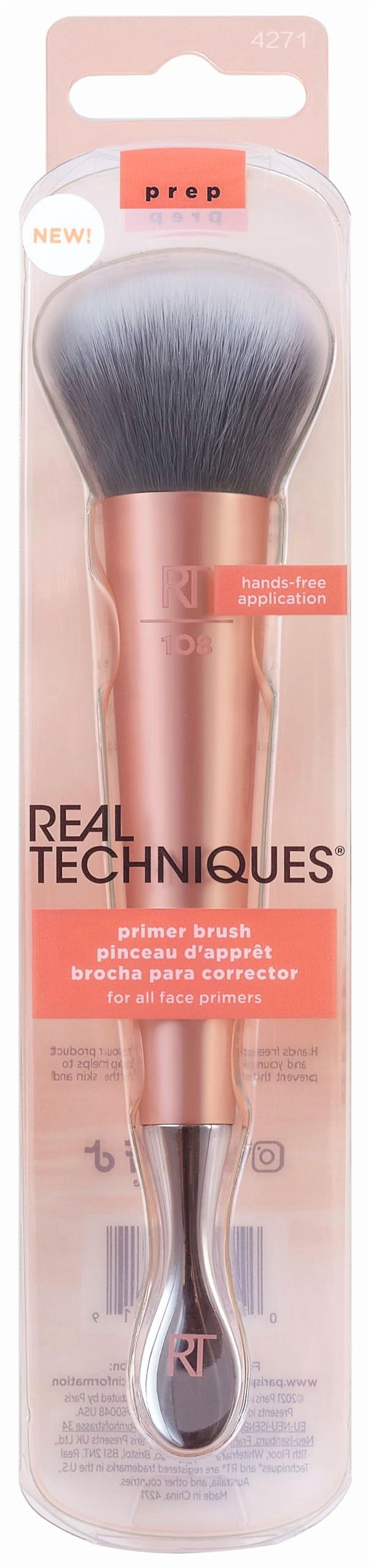 Real Techniques Brosse de Soins du Visage à Double Extrémité pour Apprêt et Cuillère en Acier Inoxydable, 1 Unité
