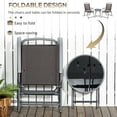 thumbnail image 4 of Outsunny Outdoor Bistro Set Small Patio Set w/ Foldable Chairs, Grey, 4 of 10