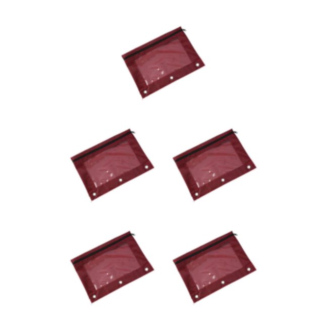 Decodeary Durable Pouch For Organizing Documents In Office Portable Zippered Pouch Wine Red 5Set