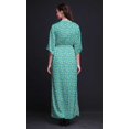 thumbnail image 2 of Bimba Robe Longue Maxi d'Été en Rayonne à Imprimé Floral Lotus, Manches Kimono, Fente - Petit, 2 of 6