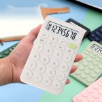 EGNMCR Standard Calculator 8 Digit With Large Display & Round Button Candy Color Calculator Portable For Office Home School Calculators Calculator