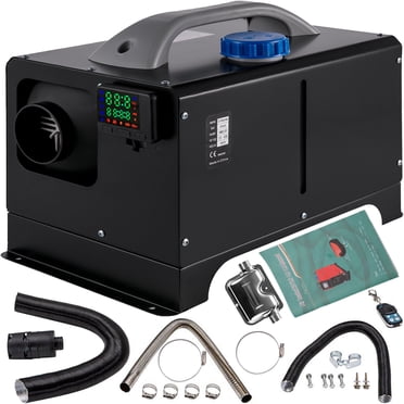 VEVOR Chauffe-Air Diesel Tout-en-un 12V 8KW, Mini Chauffage de Stationnement Diesel avec Interrupteur LCD Noir et Silencieux et Télécommande, Chauffage Rapide pour Voiture Autobus Camion Bateau Remorque Autocaravane Véhicules d'Ingénierie (Noir)