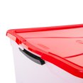 thumbnail image 4 of Rubbermaid Cleverstore 18 Gal Plastic Holiday Storage Tote, Clear & Red, 4 Pack, 4 of 9