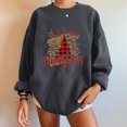 thumbnail image 1 of Chandails à Capuchon pour Femmes Mode Femmes Décontracté Imprimé Col Rond Manches Longues T-Shirt Ample Blouse d'Automne Chandail Tops Chandails en Molleton Sans Capuche Tenues d'Hiver pour Filles en Liquidation, 1 of 5