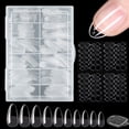 thumbnail image 1 of Almond Short Nail Tips-Tips For Gel Nails, Full Cover Nail Tips, Pre-Shaped Semi-Matt Tips Nails Gelly Nail Tips-360 Pieces 10-Sizes, 4 Pieces Nail Glue, 1 of 7