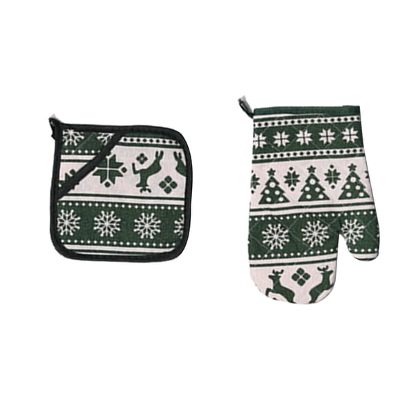 Ensembles de Mitaines de Four et de Supports pour Casseroles Motifs de Tricot de Noël Antidérapants Résistants à la Chaleur Gants et Maniques de Cuisine 9.84 Po x 5.91 Po 6.7 Po x 6.7 Po
