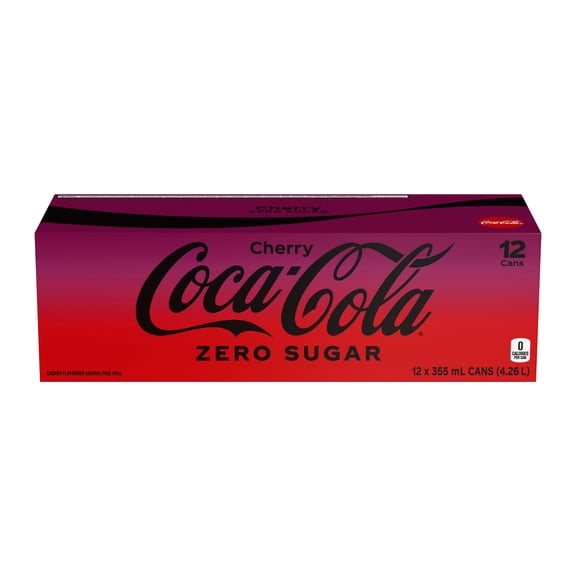 Coca-Cola Cerise Zero Sucre Fridge Pack Cannettes, 355 mL, 12 Pack