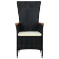 thumbnail image 2 of vidaXL 3 Piece Garden Dining Set with Cushions Black, 2 of 5