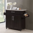 thumbnail image 2 of Pemberly Row Kitchen Island Rolling Cart with Spice and Towel Rack in Chocolate Gray, 2 of 8