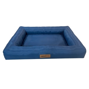 Vibrant Life Bed for Dogs, Bolster, Durable, Machine Washable Cover, Blue, 36" x 27"