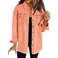 thumbnail image 1 of Yubnlvae Chemise-Veste en Denim Lavé Orange Mode Décontractée Veste pour Femme, G, 1 of 3