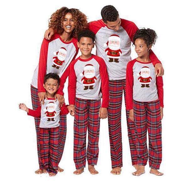 Matching Family Christmas Pajamas Set,Santa Homewear Pjs Men Women Baby Xmas Red Plaid Sleepwear