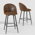 thumbnail image 2 of Homy Casa Set of 2 Counter Stools with Upholstered Seat and Metal Legs, 26" Height, for Coworking Space, Office Lounge, and Communal Areas, 2 of 7