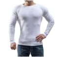 thumbnail image 1 of T Shirts for Man Winter Crew Neck Knitted Casual Patchwork Sweater Base White Fall Top size L, 1 of 6