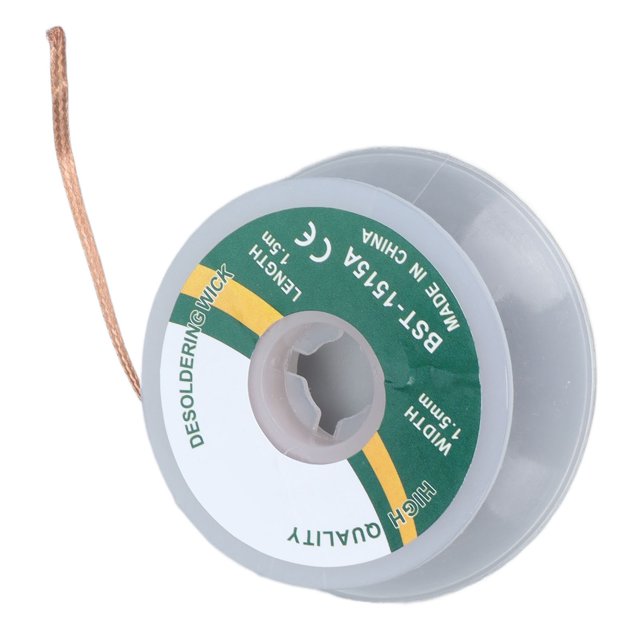 Solder Removal Braid, Desoldering Wire High Efficiency Alloy Copper Low Residue For Precise Electrical Components 1.5mm 1515A