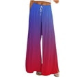 thumbnail image 3 of Sentmoon Sweat Pants for Women Plus Size Drawstring High Waist Casual Pants for Women with Pockets Loose Wide Leg Gradient Color Breathable Beach Pants for Women Fall Active for Tropical Vacation, 3 of 7