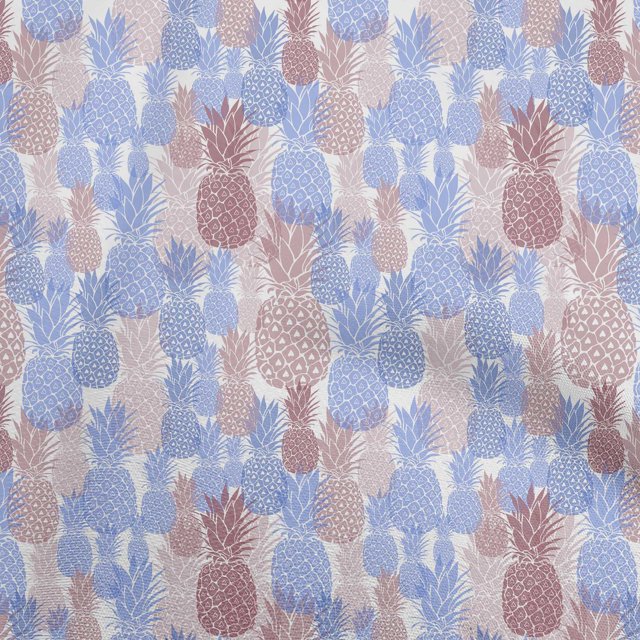 oneOone Cotton Poplin Light Blue Fabric Pineapple Craft Projects Decor Fabric Printed By The Yard 56 Inch Wide