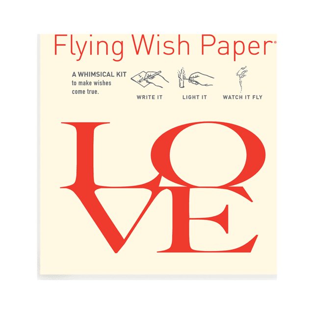 Flying Wish Paper - Write it., Light it, & Watch it Fly - New! LOVE LETTERS - 5" x 5" - Mini Kits