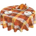 thumbnail image 1 of Nappe de l\'Action de Grâce Orange Citrouille à Carreaux Nappe Lavable d'Automne Ronde Nappe 60 Pouces Nappe Réutilisable pour Fête des Fêtes Souper Décoration de Table de Salle à Manger, 1 of 6