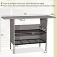 thumbnail image 2 of Gymax Patio Rattan Wicker Bar Height Counter Table Storage Shelf Rail Garden, 2 of 9
