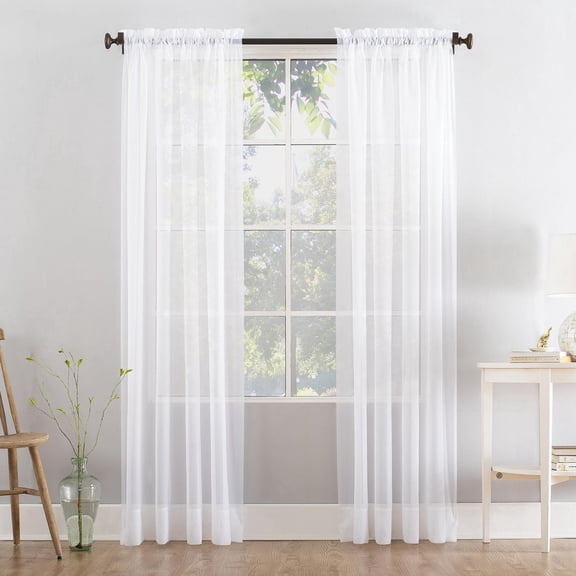 Mainstays Marjorie Sheer Voile Window Curtains Panel Pair