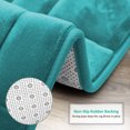 thumbnail image 4 of Clara Clark Bathroom Rugs, Velvet Memory Foam Bath Mat, Ultra Soft Non Slip and Absorbent - Tiled - Set Small, Large & Contour - Teal, 4 of 6