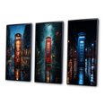 thumbnail image 3 of Designart "Urban Icon Red Telephone Booth I" Cityscapes Framed Wall Art Set Of 3 - Red Telephone Booth Frame Gallery Set For Office Decor, 3 of 6