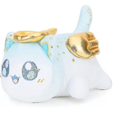 Coussin en Peluche Mignon de 10 Pouces Angel Cat, Animal en Peluche Doux, Poupée en Peluche Meemeows Cat, Cadeau d'Anniversaire pour Fans et Enfants